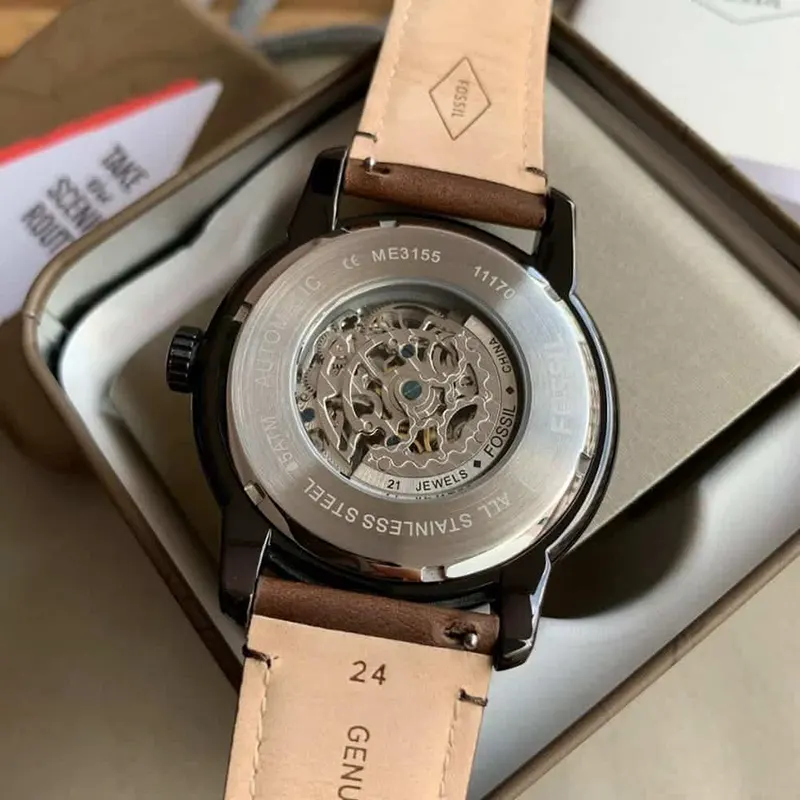 Fossil Townsman Automatic Skeleton Dial Men's Watch- ME3155